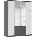 Rauch Drehtürenschrank Hildesheim 185 x 231 x 58 cm Grau/Weiß