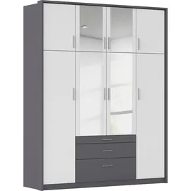 Rauch Drehtürenschrank Hildesheim 185 x 231 x 58 cm Grau/Weiß