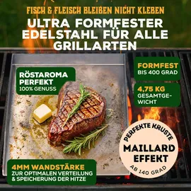 Blumtal Grillplatte 30 x 40 cm Edelstahl silber
