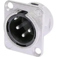 Neutrik NC3MDL1 XLR-Steckverbinder Flanschstecker, Kontakte gerade Polzahl: 3 Silber