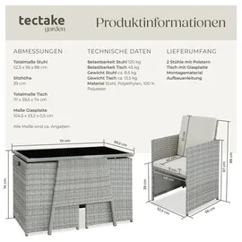 Tectake Lausanne Set 3-tlg. hellgrau