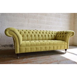 JVmoebel Chesterfield-Sofa, Chesterfield Big Textil Design Wohnzimmer Couch beige