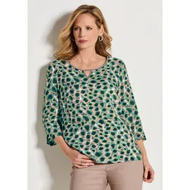 GOLDNER Elegante Viskosebluse mit Leo-Muster graugrün 44
