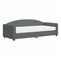 vidaXL Tagesbett mit Matratze Dunkelgrau 90x200 cm Stoff