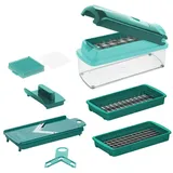 Genius Gemüseschneider Genius Nicer Dicer Smart Gemüseschneider 9 tlg., Gemüse Obst Schneider, Großen Auffangbehälter mit einem Fassungsvermögen von 1.250 ml.