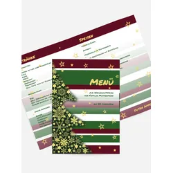 Menükarten Weihnachtsfeier selbst gestalten mit Spruch und Fotos im Onlinedesigner bei Meine-Kartenmanufaktur.de