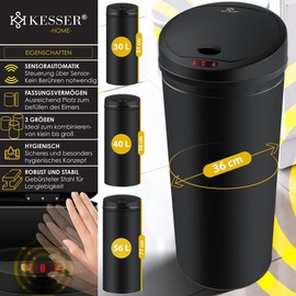 KESSER KESSER® Automatik Sensor Mülleimer Abfalleimer Abfall EDELSTAHL Papierkorb