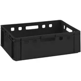 Buri Fleischkiste E2 schwarz 60x40x20cm Lagerkiste Eurobox lebensmittelecht, stapelbar