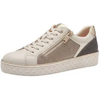 Marco Tozzi Damen Sneaker flach Vegan Freizeit, Beige (Cream Comb), 42 EU