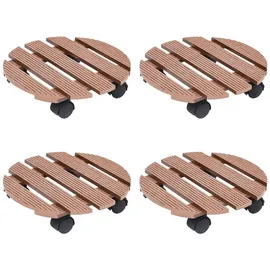vidaXL Pflanzenroller 4 Stk. Braun Ø30x7,5 cm WPC