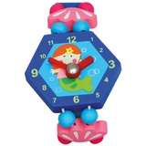 Bino & Mertens 9086041 Holzuhr Fee, Spielzeuguhr für Kinder ab 3 Jahre, Kinderspielzeug (Erste Uhr ab 3 Jahre, multifunktionale Lehruhr für Vorschüler, bringt viel Spaß beim Lernen der Zeit, lustiges Design), Blau