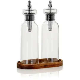 AdHoc AromaPour Öl- und Essigspender Set 300 ml 3-tlg. Edelstahl und Glas