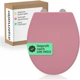 instmaier WC-Sitz instmaier Helma, Toilettendeckel mit Absenkautomatik, Absenkautomatik, zur Reinigung abnehmbar, Duroplast rosa Oval