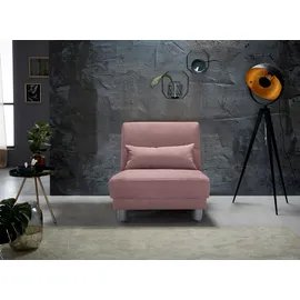 Home Affaire Schlafsofa HOME AFFAIRE "Gina", rosa (flamingo), B:80cm H:86cm T:195cm, Sofas, Schlafsofa, mit einem Handgriff vom Sofa zum Bett