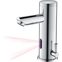 Auralum Infrarot Wasserhahn Bad mit Sensor Automatisch Badarmatur Berührungsloser Waschtischarmatur Induktion Waschtischmischer Mischbatterie Einhebelmischer für Waschbecken Badezimmer Handwaschbecken