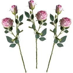 Layba Künstliche Rosen 3er Set Rosa 55cm – Frische, Romantische Dekoration für Feste, Hochzeiten & Wohnräume