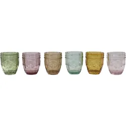 Chic Antique Trinkgläser 6er Saint Emilion mit Muster rund, Höhe 10, Ø 8,5 cm, 300 ml