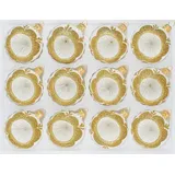 Christbaumkugeln-24.de 12 TLG. Glas-Weihnachtskugeln Set in 'Vintage Classic Weiss Gold' - Reflektorkugeln - Reflexkugeln - Reflector Ball