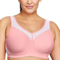 GLAMORISE Große Größen Plusgröße Bügel-Sport-BH für hohe Belastung Nr. 9066, Sanftes Pink, 105F - 105F