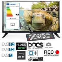 EasyFind Travel LED TV 24 Zoll Camping Fernseher Wohnmobil Triple Tuner S2/T2/C