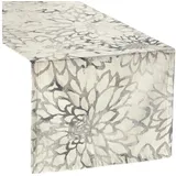 sander table + home Tischdecke Tischläufer "Dolce", Blumen grau|silberfarben 40 cm x 100 cm
