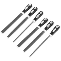 STAHLWERK Raspelfeilen 6er Set 200 mm Rundfeilen, Halbrundfeilen und Flachfeilen