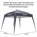 furnicato Pavillon Pavillon-Ersatzdach 3x3m Dunkelgrau braun