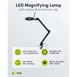 goobay LED-Klemm-Lupenleuchte Schwarz
