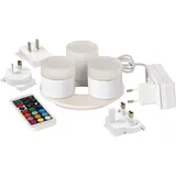 Duni 3er LED Mini Lamp -Set 186496 Multicolor inkl. Fernbedienung und 3er Ladestation