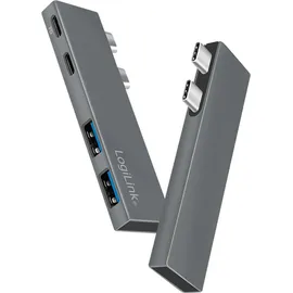 Logilink USB 3.2 Gen2x2 Hub 4-port, PD 3.0 (PowerDelivery 100W), Farbe: silber