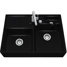 Villeroy & Boch Spülstein Doppelbecken chromit + Excenterbetätigung