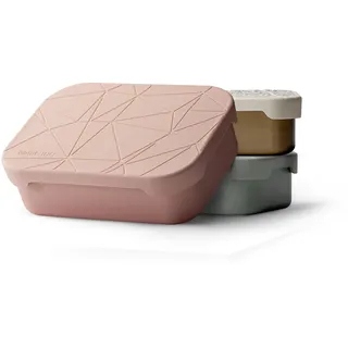 MAMEIDO Brotdose Edelstahl 800ml, mit flexiblem Trenner & Silikondeckel, Lunchbox Erwachsene, leichte Vesperbox Kinder, Brotbox Kinder mit Fächern (Cotton Candy, 0,8l)