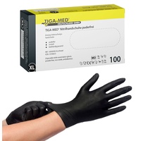 Nitrilhandschuhe puderfrei schwarz Black Tiga Größe: X-LARGE 500 Stück Einmalhandschuhe Nitril Handschuhe ohne Latex