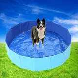 Cozywind 120CM Hundepool Swimmingpool Planschbecken Badewanne Wasserbecken Faltbarer Hundepool mit rutschfestem Boden & Ablassventil 120 x 30 cm