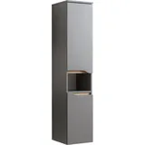 Saphir Quickset Badschrank 30 x 141 x 33 cm Quarzgrau matt touch/Riviera Eiche