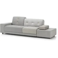Vitra - Polder Sofa, Armlehne links / grau (Mix The Pebble Greys 04) (Knopset hell 01)