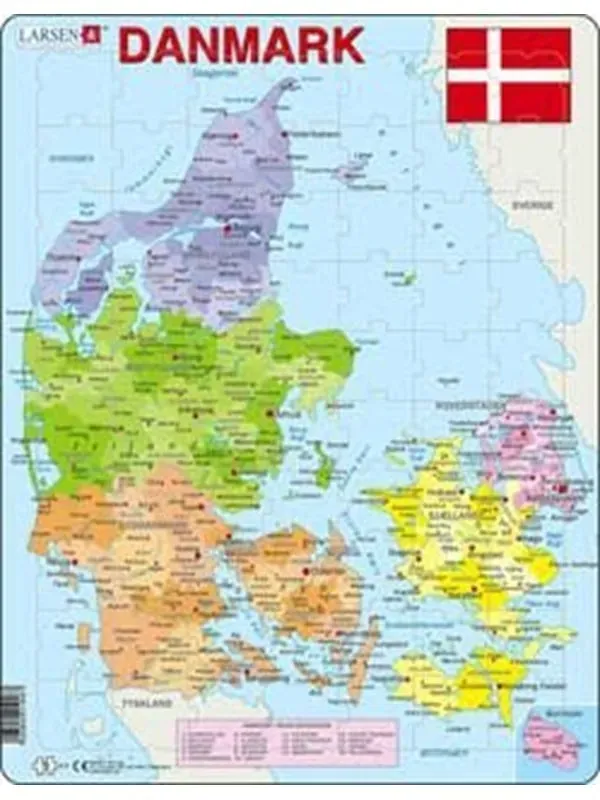 Puzzle Denmark Political - 70 pieces Maxi (36.5x28.5cm) Boden