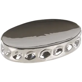 Beliani Badaccessoires Set Keramik Silber