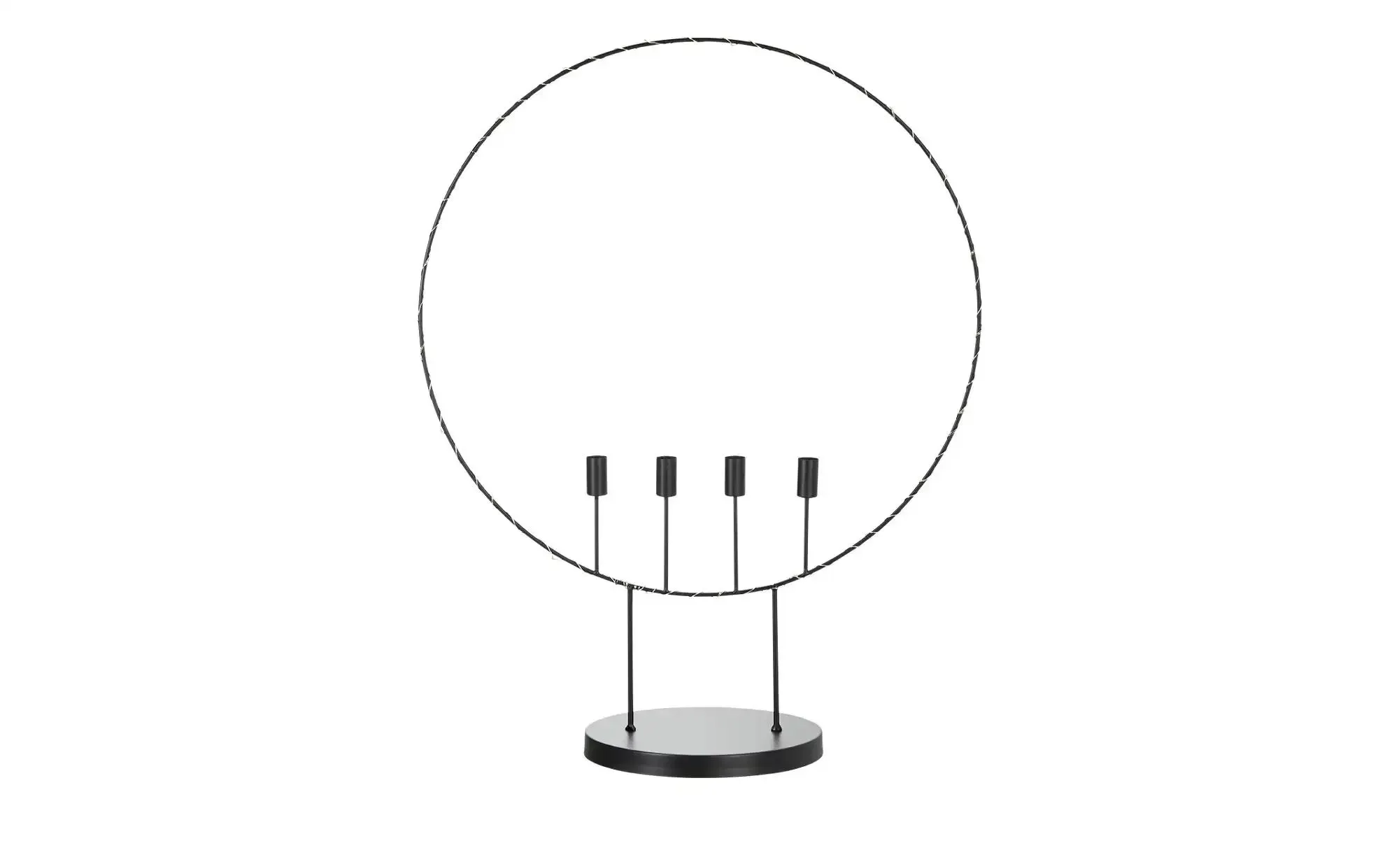 HOME STORY LED Kerzenhalterring   , schwarz , Metall,Kunststoff , Maße (cm): B: 57,8 H: 75 T: 25.0