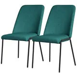 ML-DESIGN Polsterstuhl Esszimmerstühle mit Rückenlehne moderne Design Lounge Küchenstühle (2 St), Esstischstühle 2er Set Petrol Küchenstuhl Stahl Polyester bis 120 kg blau