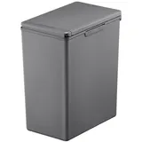 Proregal Moderner quadratischer Abfalleimer mit Touch-Bar-Deckel | 20 Liter, HxBxT 40x20,6x32,5cm | Grau,