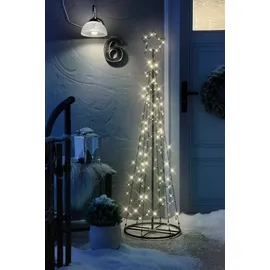 Bonetti LED Baum Weihnachtsdeko Kunststoff/Metall H:180cm Ø:40cm inkl. IP44 Netzadapter schwarz