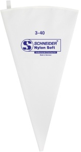 SCHNEIDER NYLON Soft Spritzbeutel, Mehrmals verwendbare Spritztüte aus synthetischem Gewebe mit Spezialbeschichtung, Größe: 3 – 40 cm