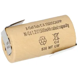 XCell 20x XCell Sub-C Hochleistungsakku mit Z- Lötfahne - 1,2V 1500 mAh Ni-CD