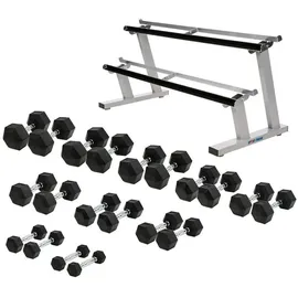 Sport-Thieme Kompakthantel-Set Gummi Hex Kurzhanteln 1-20 kg bunt