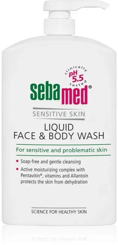 Sebamed Face & Body Wash Sensitive Skin sanfte Wasch-Emulsion für Körper und Gesicht für empfindliche Oberhaut 1000 ml