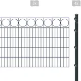 Arvotec Doppelstabmattenzaun 6 m x 100 cm Grau/Kunststoff