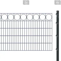 Arvotec Doppelstabmattenzaun 6 m x 100 cm Grau/Kunststoff