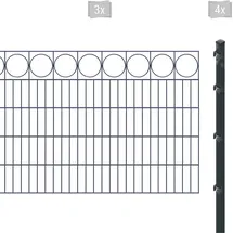 Arvotec Doppelstabmattenzaun 6 m x 100 cm Grau/Kunststoff