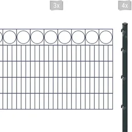 Arvotec Doppelstabmattenzaun 6 m x 100 cm Grau/Kunststoff